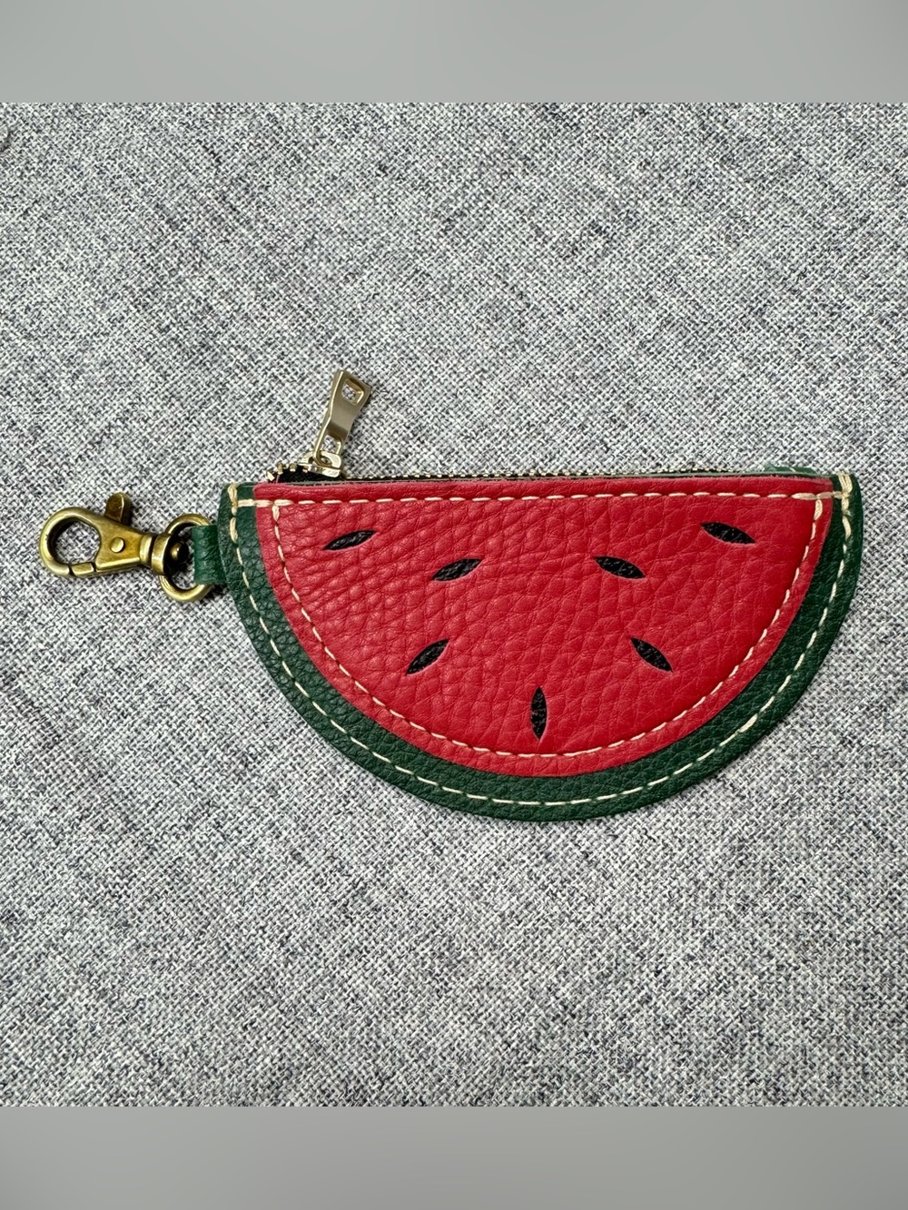 WATERMELON Portland Leather goods Fruit Pouch zip coin purse keychain